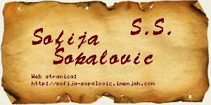 Sofija Šopalović vizit kartica